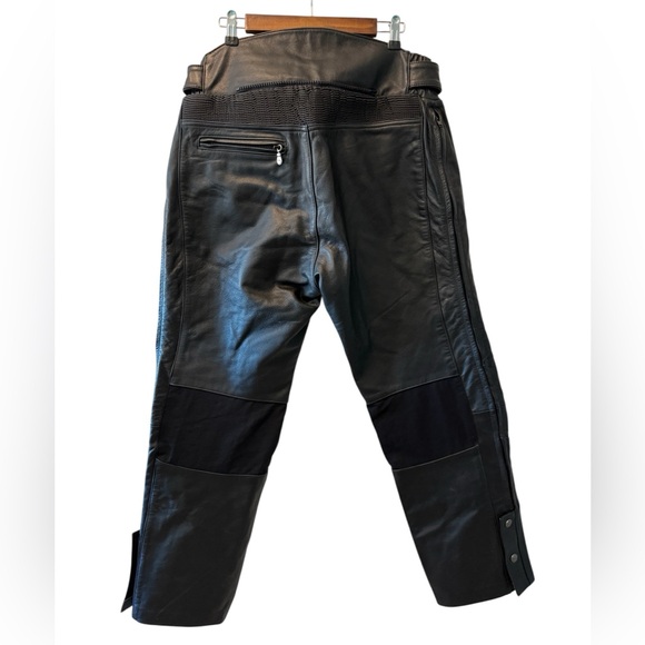 HARLEY DAVIDSON Men’s Black Leather Overpants Size 36 - Picture 3 of 3